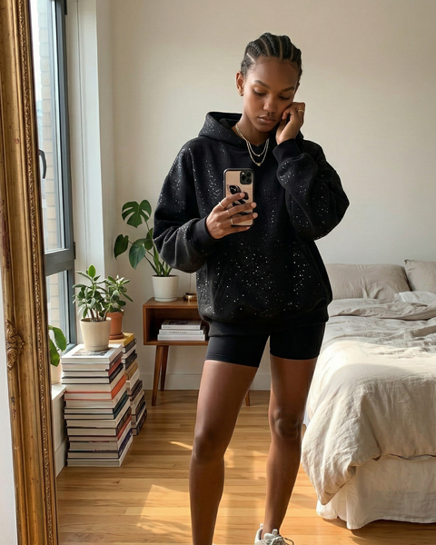 Obtenez 70 % de réduction uniquement aujourd'hui - Sweat à capuche noir Loraya Original 💕