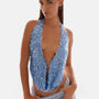 Rio Dreams Neckholder-Top mit Wasserfallausschnitt