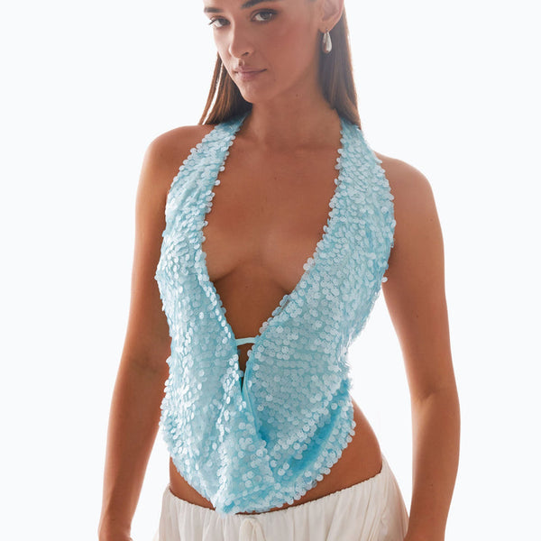 Get 1+1 Free Rio Dreams Cowl Neck Halter Top