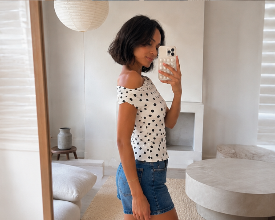 The Loraya Polka Top🤍