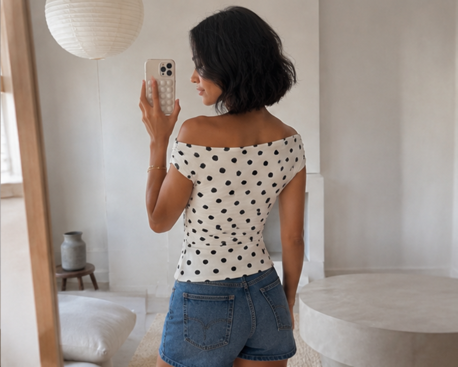 The Loraya Polka Top🤍